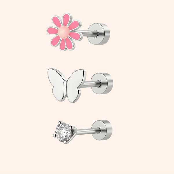 Kids Flat Back Set in Silver - Style 2