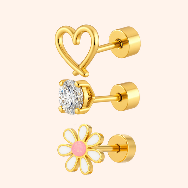 Kids Flat Back Set in Gold