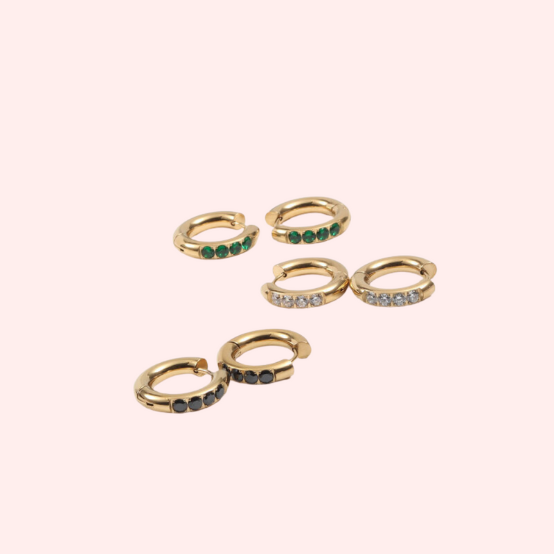 Chunky CZ Hypoallergenic Hoop