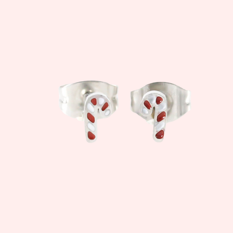 Candy Cane Hypoallergenic Christmas Earrings