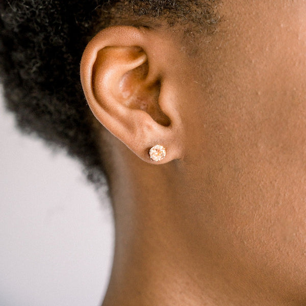 Light Peach Swarovski Crystal Hypoallergenic Earrings