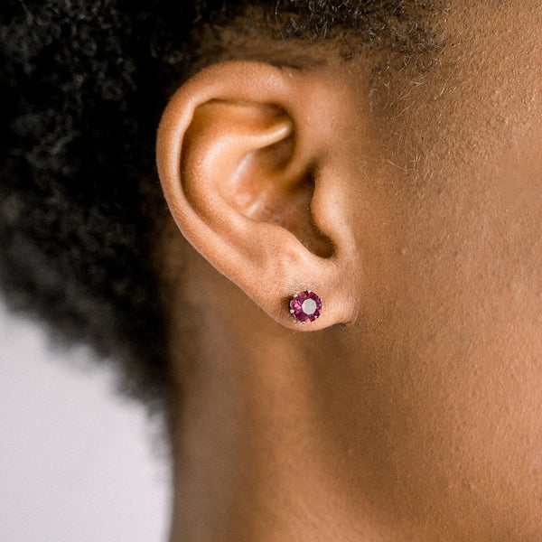 Amethyst Swarovski Crystal Hypoallergenic Earrings