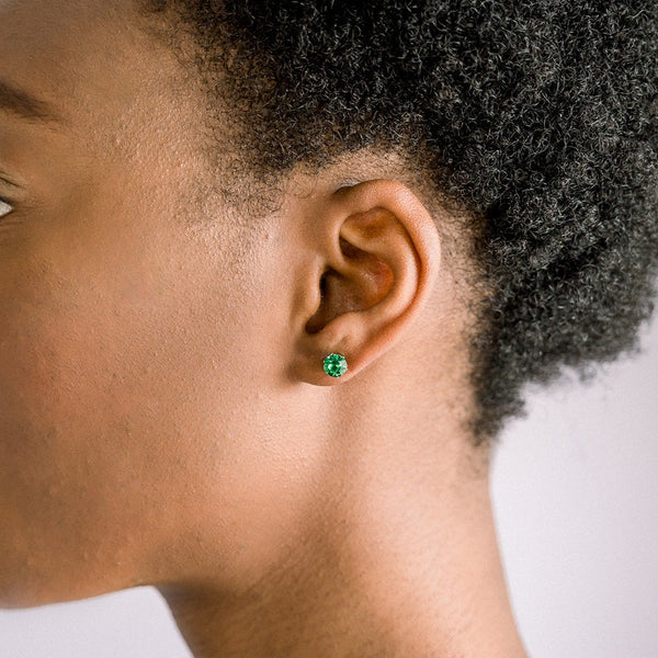 Fern Green Swarovski Crystal Hypoallergenic Earrings