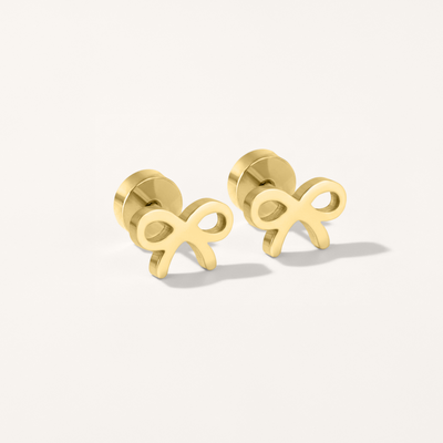 Bow flat back stud earrings