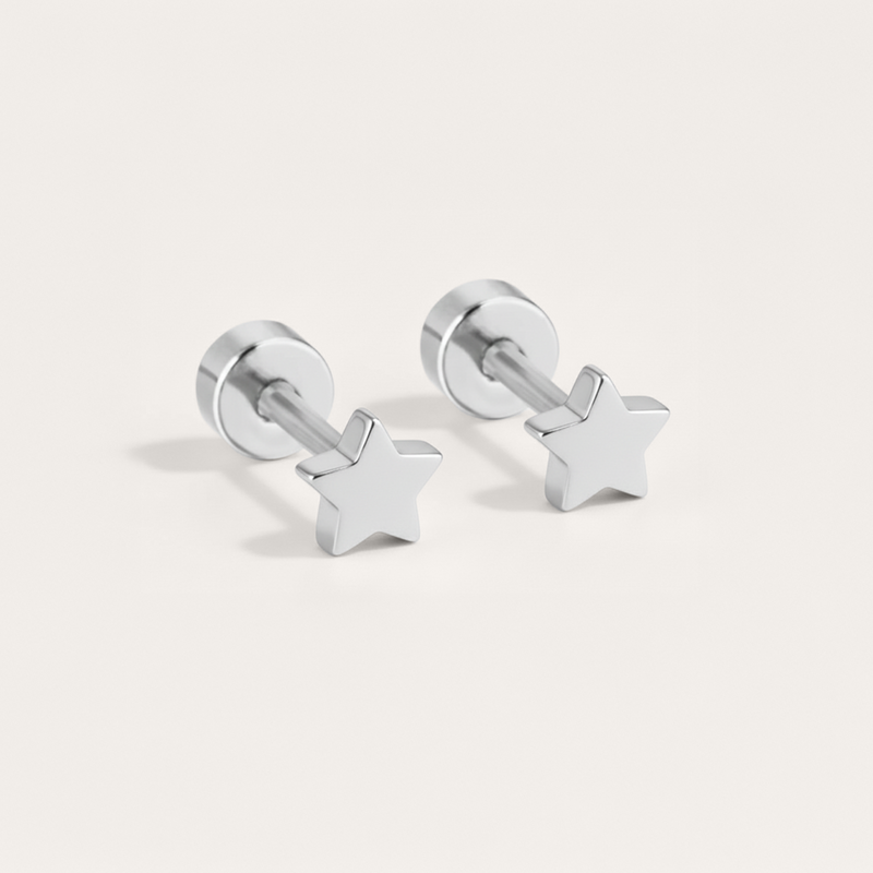 Star Hypoallergenic Flat Back Stud Earring – Solace Jewellery Ltd®