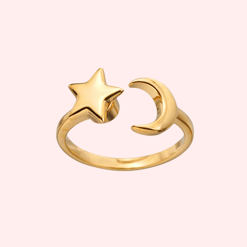 Star And Moon Fidget Ring