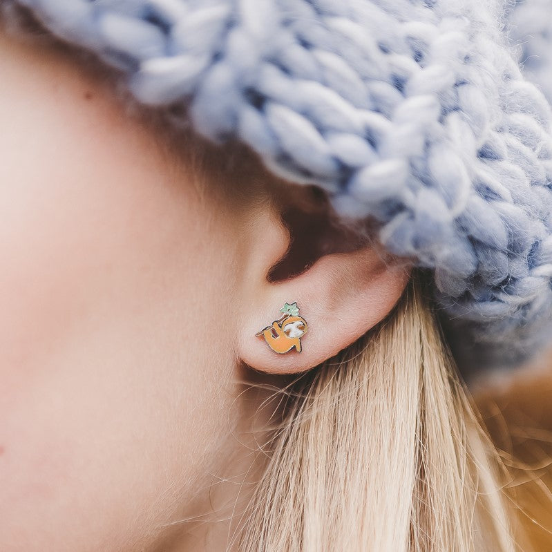 Sloth Back Earser Sloth Stud Hypoallergenic Earrings – Solace Jewellery Ltd®