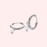 Mini Pearl Drop Huggie Hypoallergenic Earrings