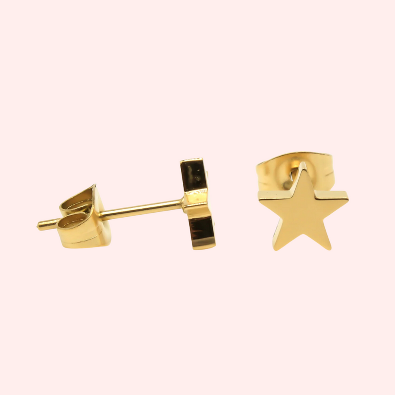 Hypoallergenic gold stud top earrings