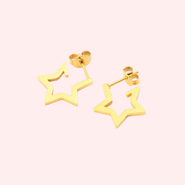 Star Huggie Stud Hypoallergenic Earrings