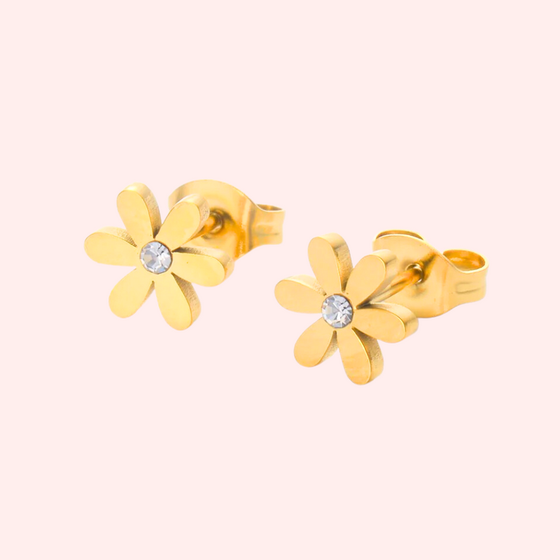 Daisy gold earrings deals