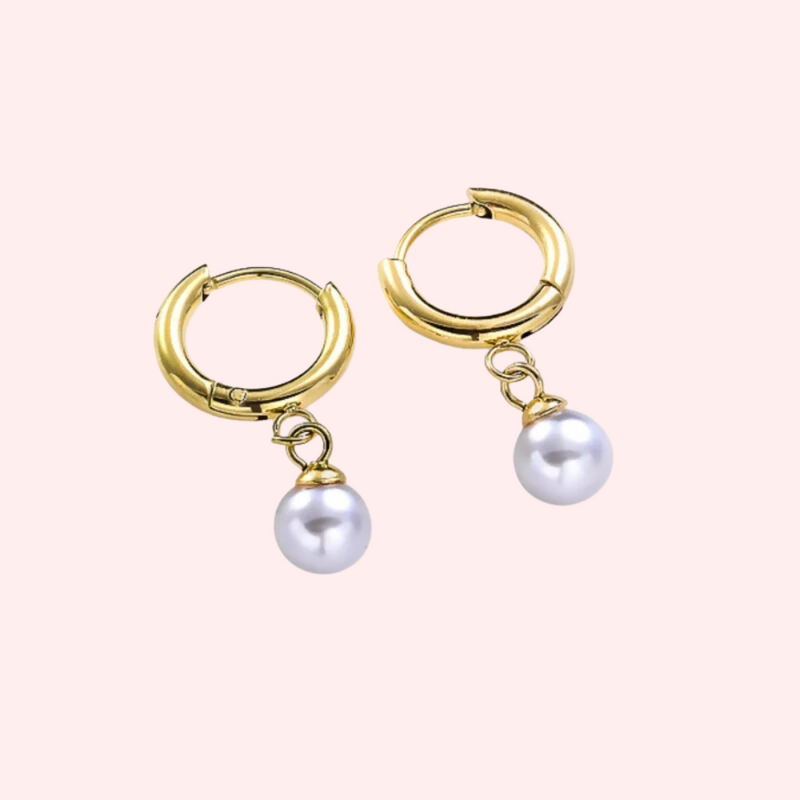 Pearl Huggie Hypoallergenic Earrings