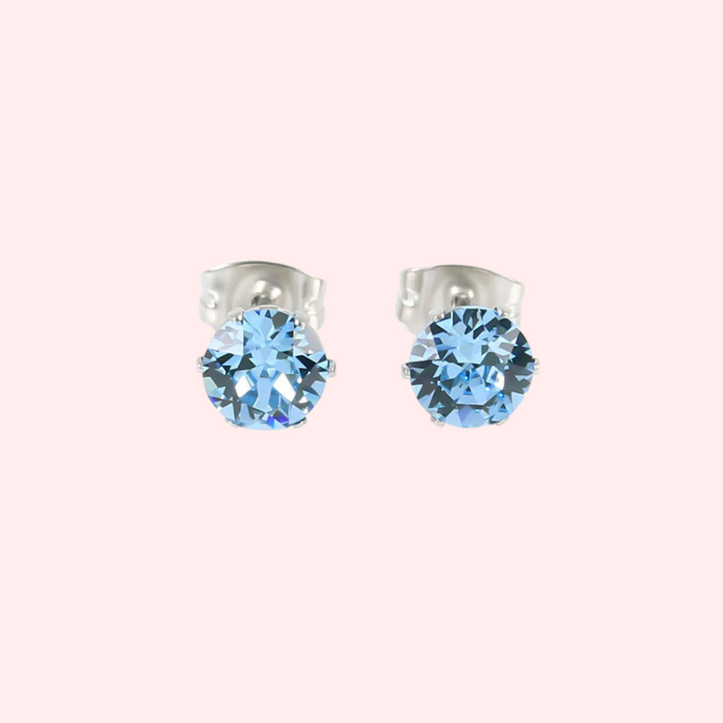 Aquamarine Swarovski Crystal Hypoallergenic Earrings