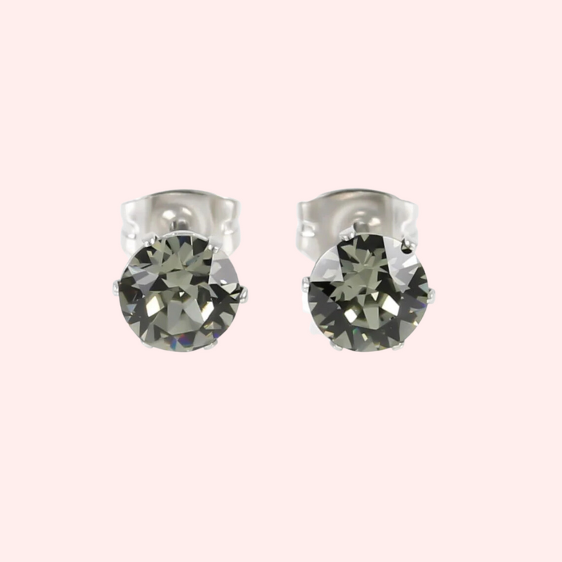 Black Diamond Swarovski Crystal Hypoallergenic Earrings
