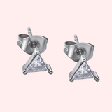 Cubic Zirconia Triangle Hypoallergenic Earrings
