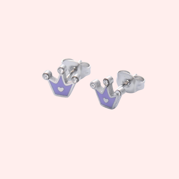 Colourful Crown Hypoallergenic Earrings