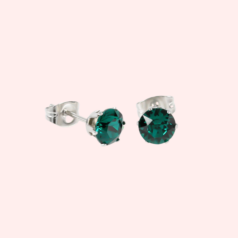 Emerald Swarovski Crystal Hypoallergenic Earrings