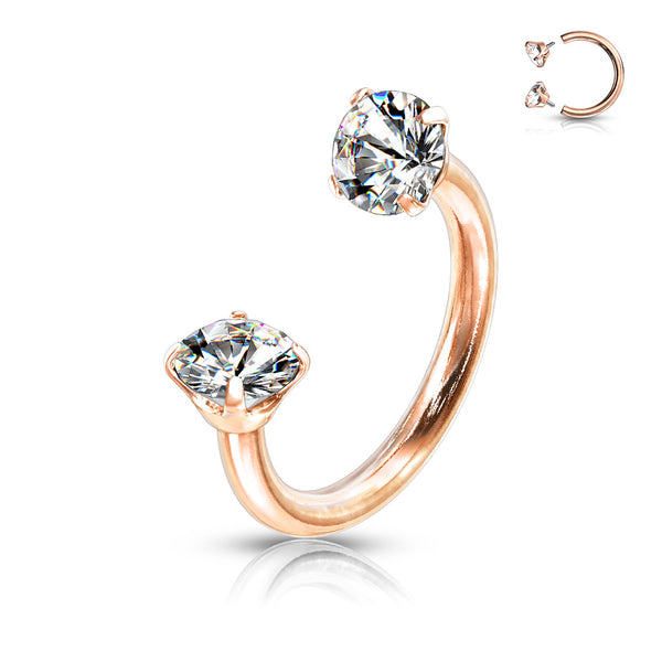 Single Prong Set Round CZ Circular Horseshoe