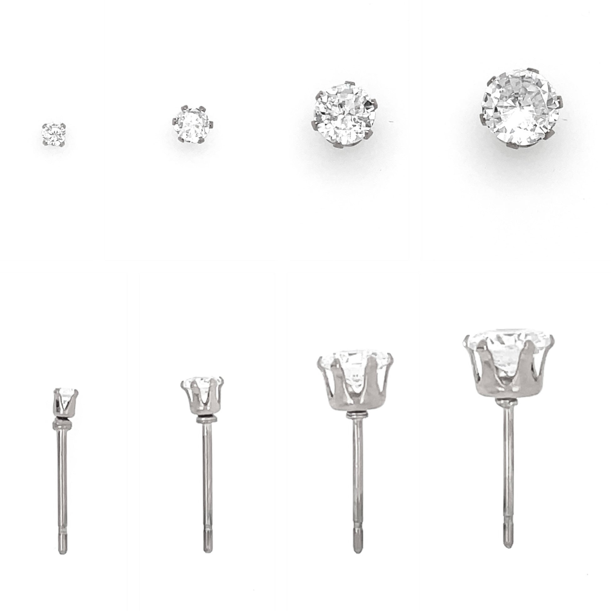 Clear Cubic Zirconia Hypoallergenic Earrings – Solace Jewellery Ltd®