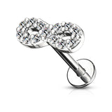 Single CZ Paved Infinity Cartilage Hypoallergenic Stud