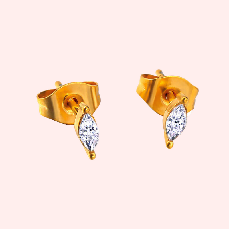 Oval Cubic Zirconia Mini Hypoallergenic Earrings – Solace Jewellery Ltd®
