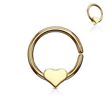 Single Cartilage Bendable Hypoallergenic Hoop w/ Removable Heart