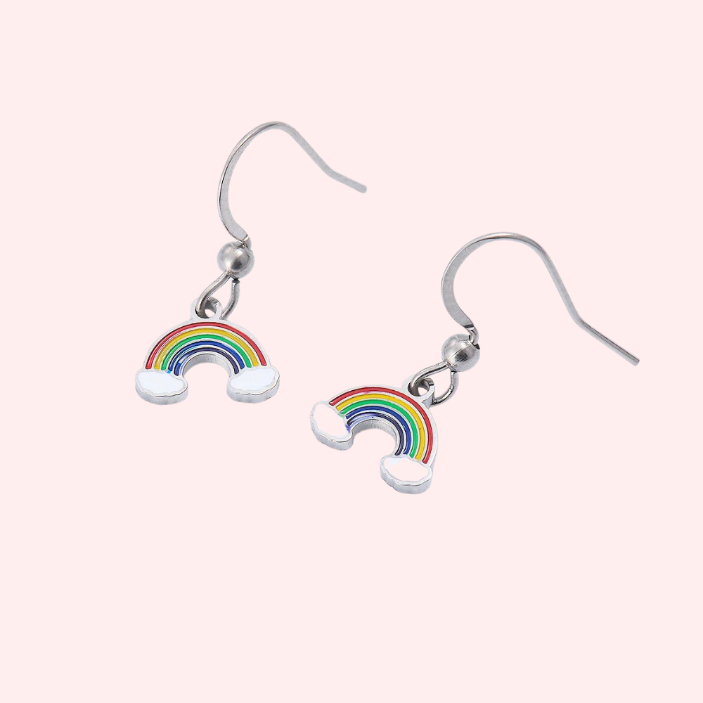 Rainbow Cloud Drop Hypoallergenic Earrings – Solace Jewellery Ltd®