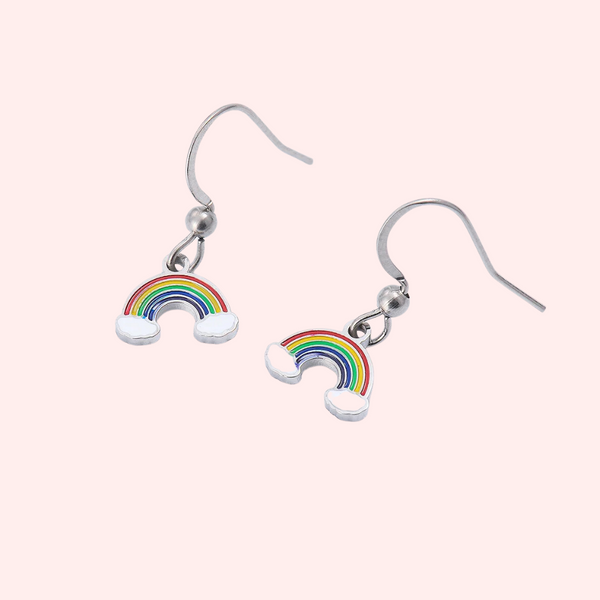 Rainbow cloud earrings on sale
