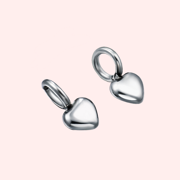 Rounded Heart Hypoallergenic Charms