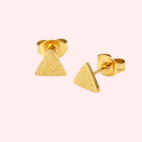Sandblasted Triangle Hypoallergenic Earrings
