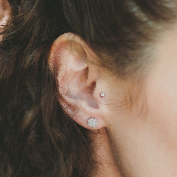 Sandblasted Round Hypoallergenic Earrings