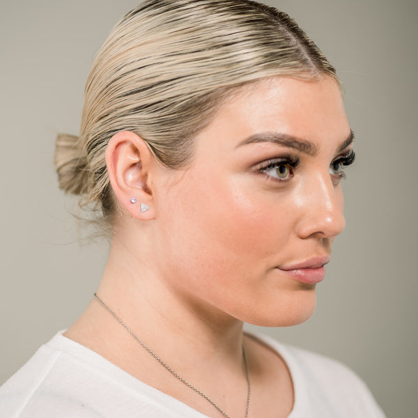 Sandblasted Triangle Hypoallergenic Earrings