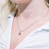 Ruby Bezel Set Hypoallergenic Necklace - July