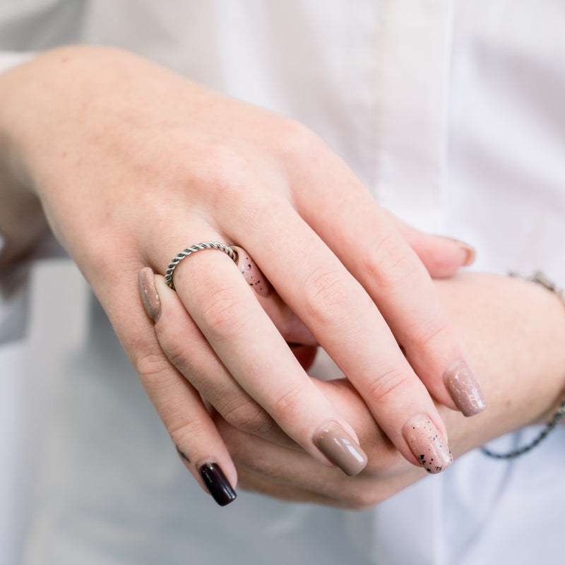 Braided Silver Stackable Ring