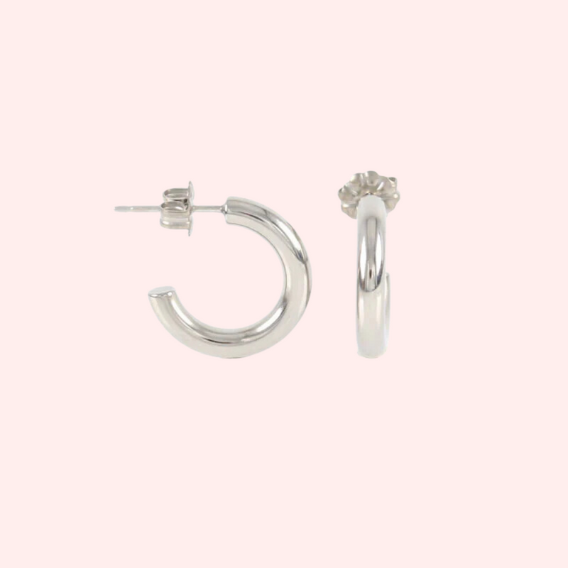 Small Half Hoop Titanium Stud Hypoallergenic Earrings Solace