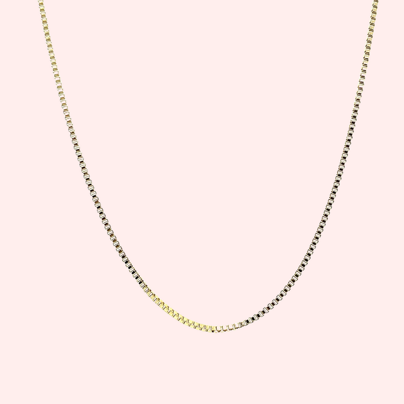 Extra Long Box Chain Hypoallergenic Necklace Gold