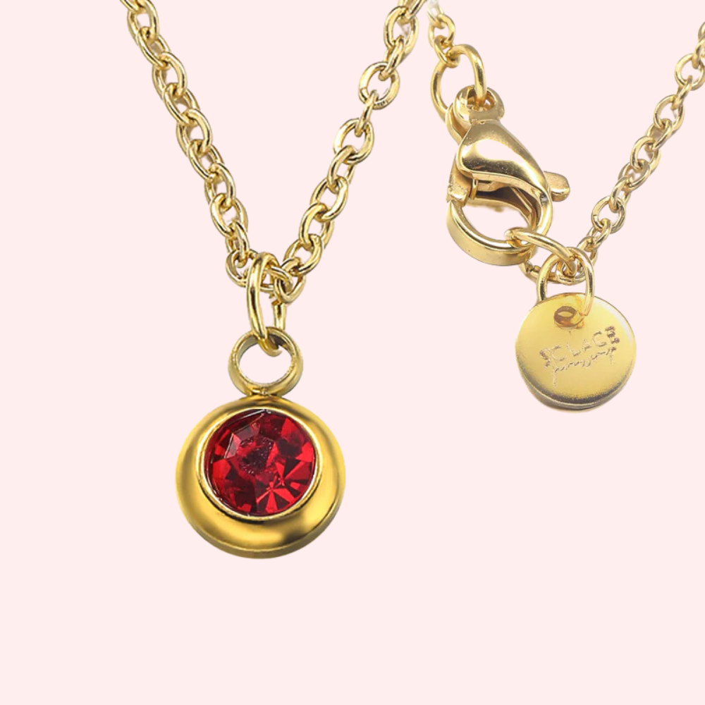 July Ruby Bezel Necklace | Gold – Solace Jewellery Ltd®