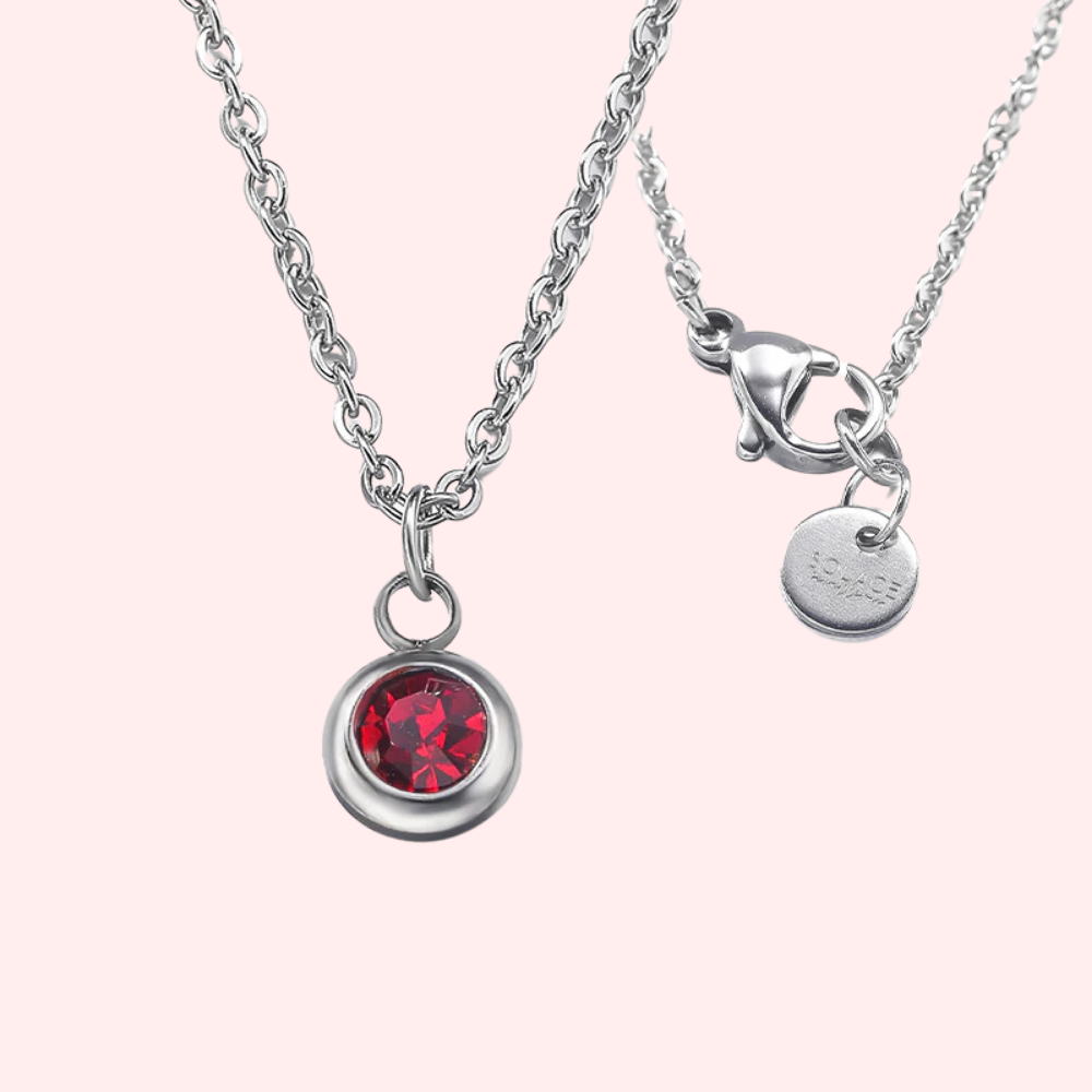July Ruby Bezel Necklace | Silver – Solace Jewellery Ltd®